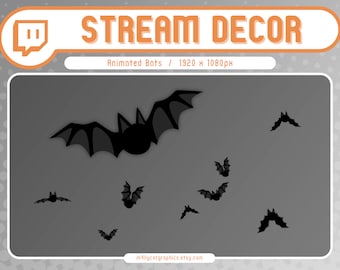 Animated Bats Overlay | Spooky Decorations | 1 Minute Intermittent Loop