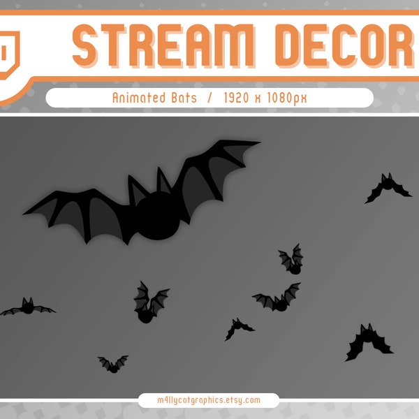 Animated Bats Overlay | Spooky Decorations | 1 Minute Intermittent Loop