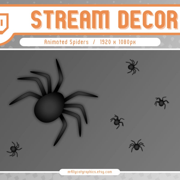 Animated Spiders Overlay | Spooky Decorations | 1 Minute Intermittent Loop