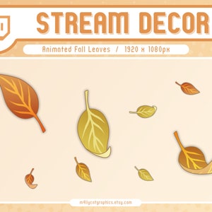 Animated Fall Leaves Overlay | Autumn Stream Decorations | 1 Minute Intermittent Loop