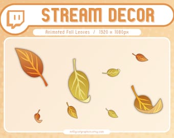 Animated Fall Leaves Overlay | Autumn Stream Decorations | 1 Minute Intermittent Loop