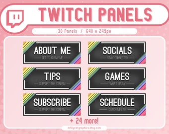 Paneles de arcoíris con clase para Twitch (paquete de 30)