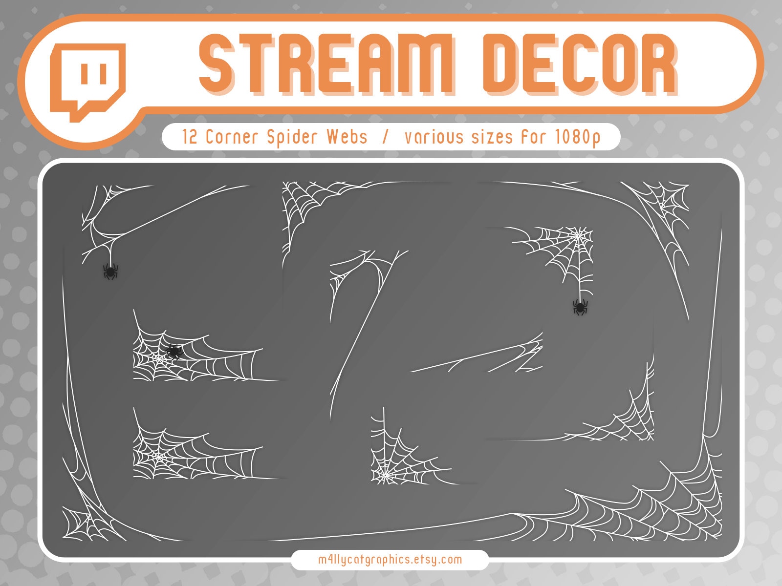 Wrb Overlay Spiderweb Stream Overlay | Spooky Decorations | 12 Variations - Etsy