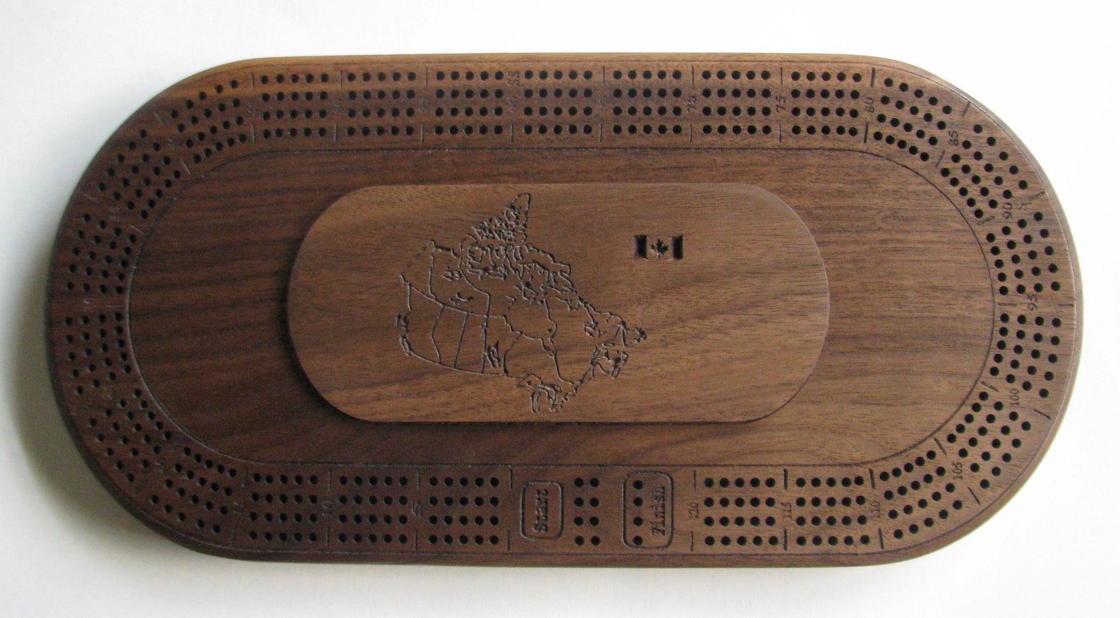 Oval Wood 4 Track Cribbage Board Walnut Wood Crib Board with Etsy