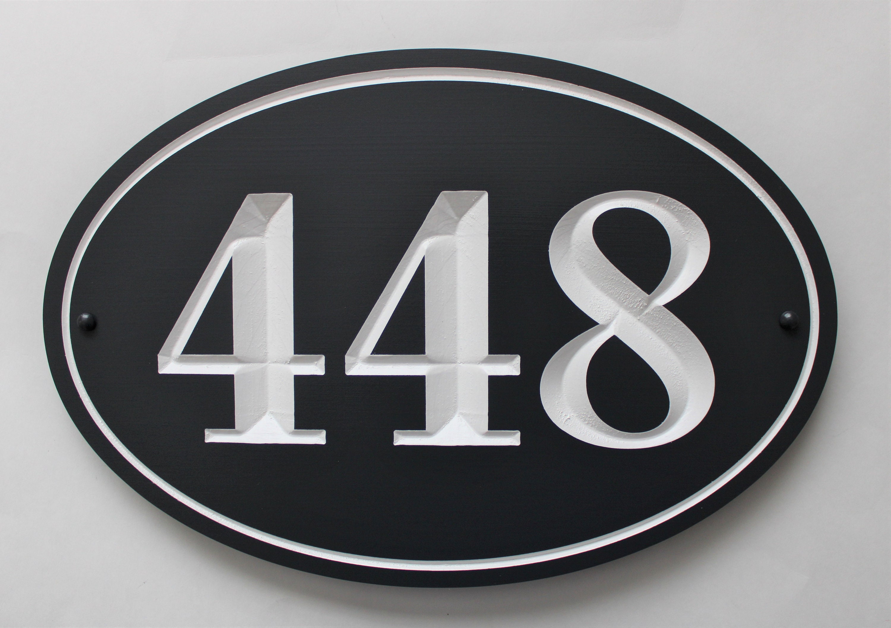 Oval Custom Wood House Number Sign 2 Colour House Number Etsy