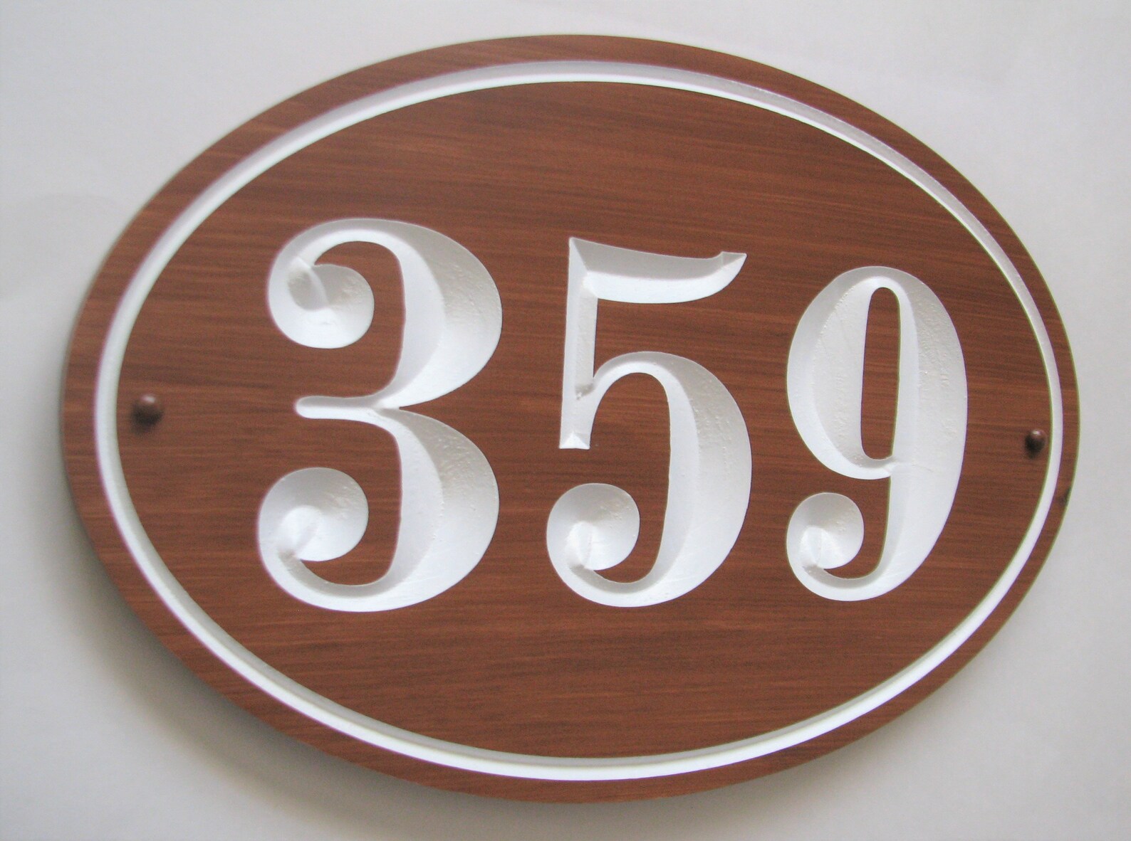 Custom Oval House Number Sign Stained Wood House Number Sign Etsy