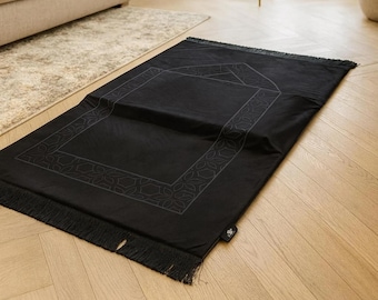 Rukuh Relief Memory Foam Prayer Mat, Large Islamic Rug for Knee Support