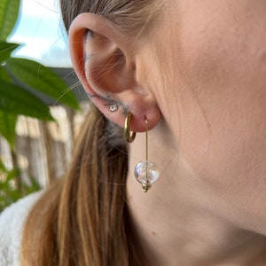 Transparent Bubble Blown Glass Earrings | 14K Gold Filled or 925K Sterling Silver