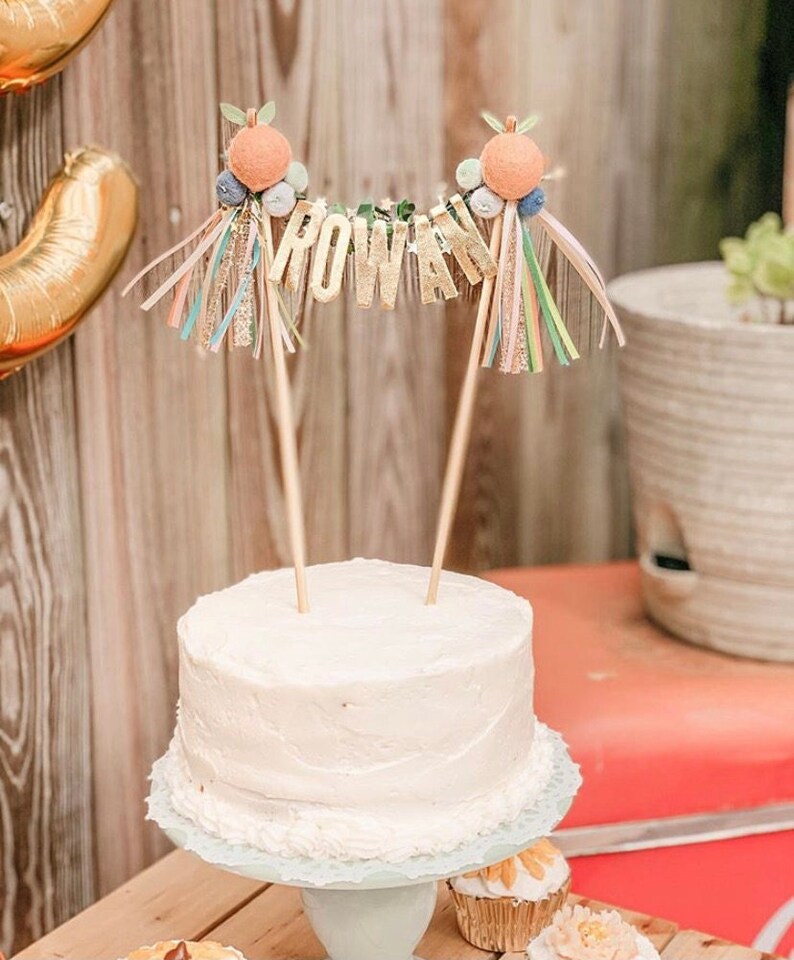 Felt Fruit Cake Topper // Customizable You Choose the Color Etsy