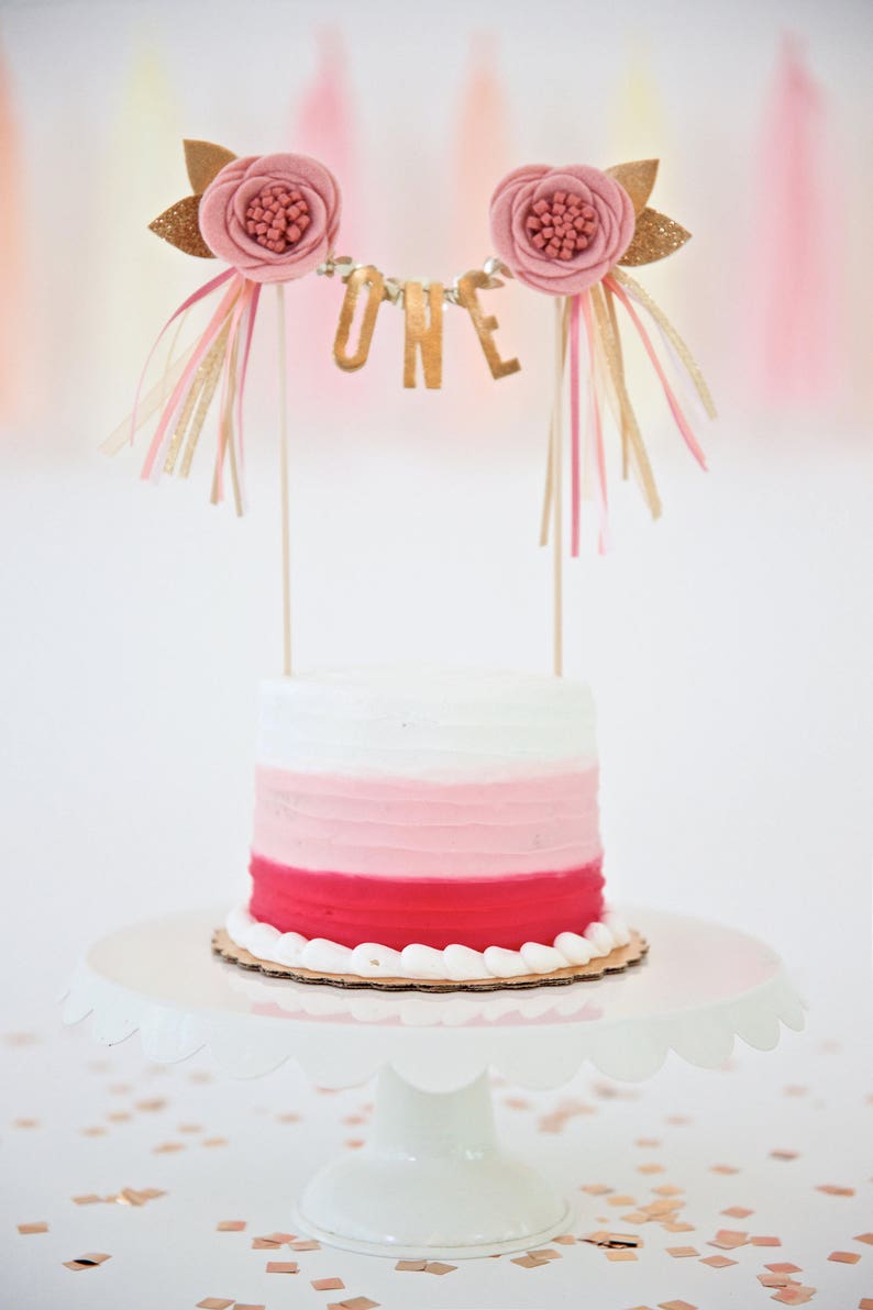 CAKE TOPPER // You Pick the Flower Color Message // Etsy