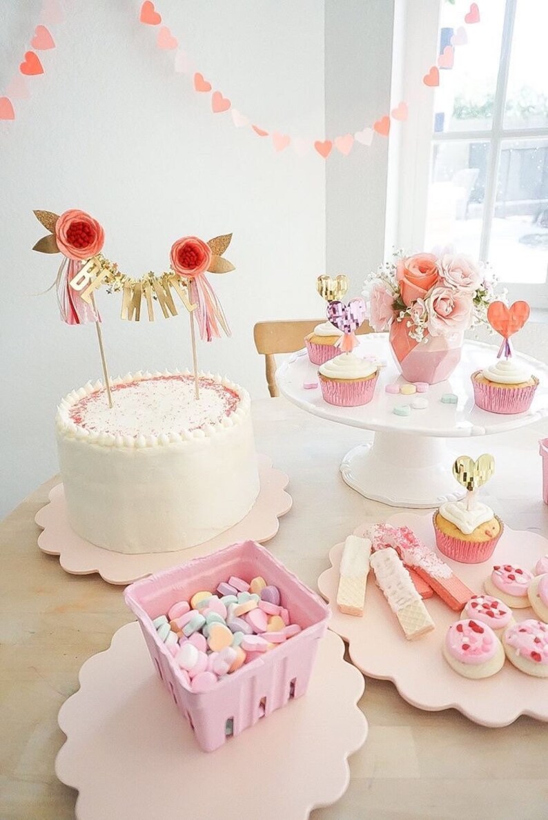 CAKE TOPPER // You Pick the Flower Color Message // Etsy