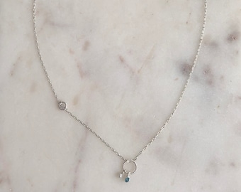 Sterling silver necklace with birthstone
