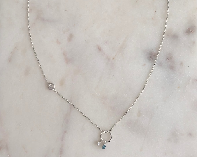 Sterling silver necklace with birthstone