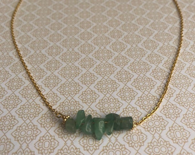 Gold filled necklace with aventurine beads