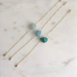 Gold plated bracelet with semi-precious stone