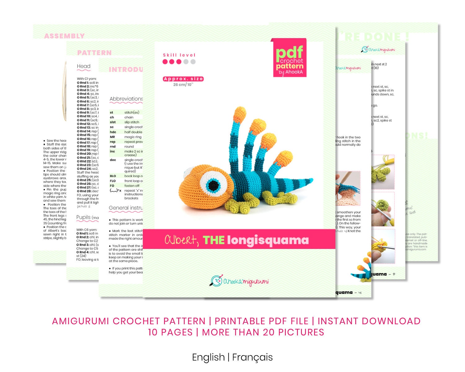 39 Lizard Crochet Patterns for Amigurumi Fans, Gifts, and Quirky Handmade Decor 18 Pattern: Albert the longisquama amigurumi
