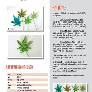 PDF PATTERN : Marijuana leaf crochet pattern crochet pot leaf pattern crochet marijuana crochet weed leaves applique pattern image 3