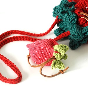 PDF PATTERN : Strawberry bag crochet pattern fruit purse crochet pattern handbag crochet tutorial crochet accessories patterns image 3