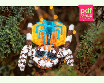 PDF PATTERN : Mara, the peacock spider - crochet amigurumi pattern