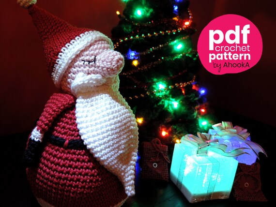 Modele Pdf Petit Papa Noel Endormi Amigurumi Pere Noel En Etsy France
