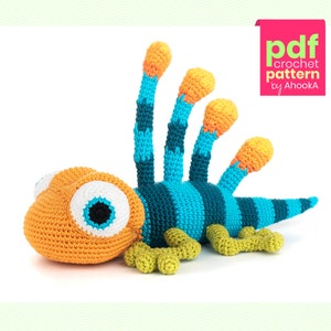 PDF PATTERN : Albert the longisquama amigurumi - dinosaur lizard crochet pattern