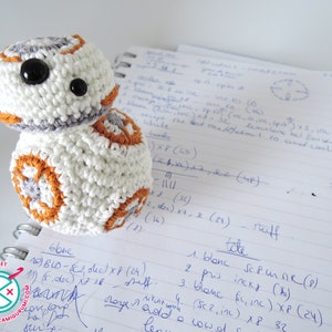Pdf PATTERN : BB8 droid with movable head BB-8 Star Wars robot crochet amigurumi pattern BB 8 Force Awakens star wars crochet pattern image 5