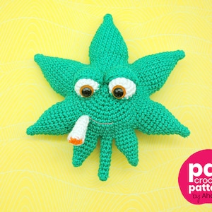 MODELE PDF : Monsieur Weedlif, un amigurumi feuille de cannabis