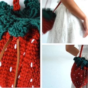 PDF PATTERN : Strawberry bag crochet pattern fruit purse crochet pattern handbag crochet tutorial crochet accessories patterns image 5