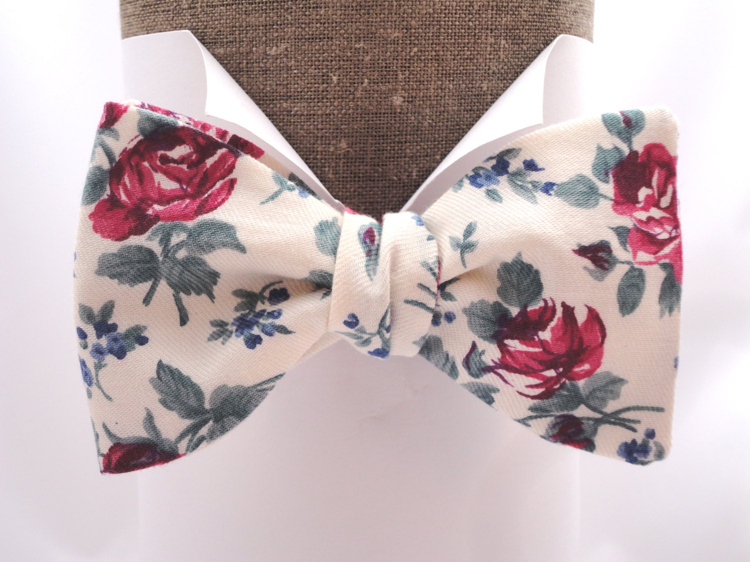 Bow Ties. Red Roses Bow Tie Wedding Bow Ties. Roses Print Etsy