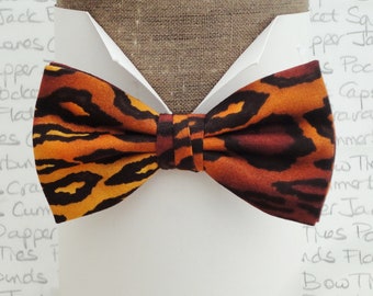 Bow ties for men, leopard print bow tie, self tie bow tie, pre tied bow tie