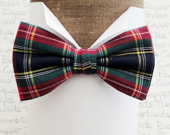 Blue and red tartan bow tie, bow ties for men