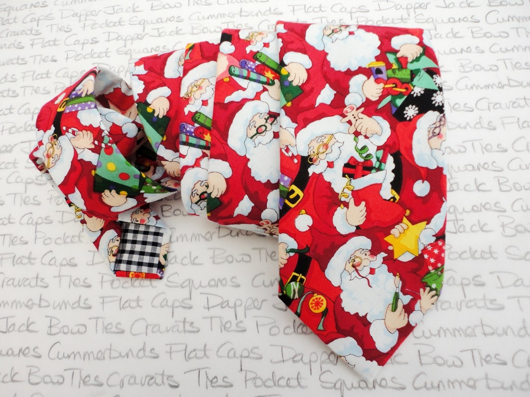 Santa Print Krawatte Weihnachten Krawatte Xmas Krawatten Etsy.de