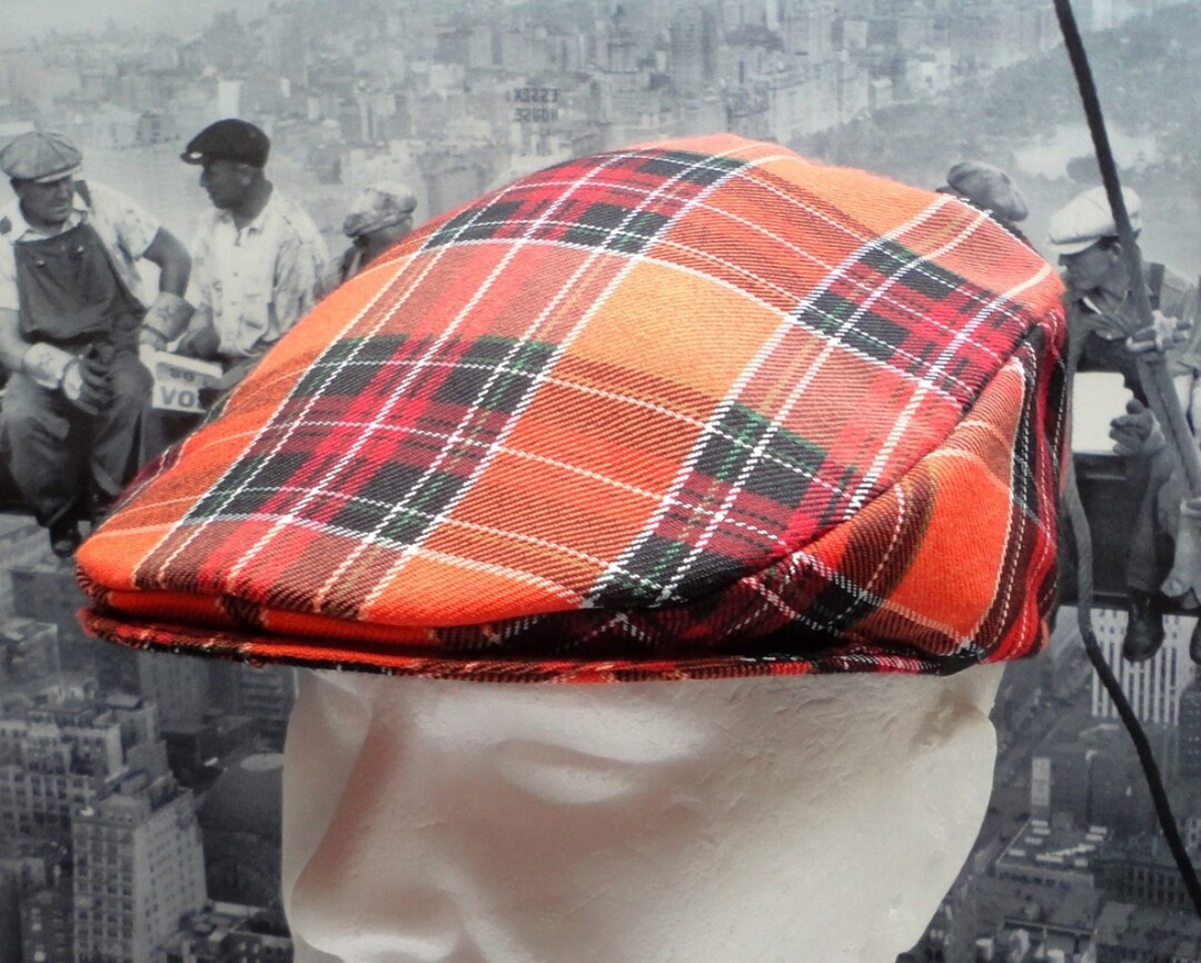 Orange Check Flat Cap, Perfect for Maclaren Fans or Max Verstappen Etsy
