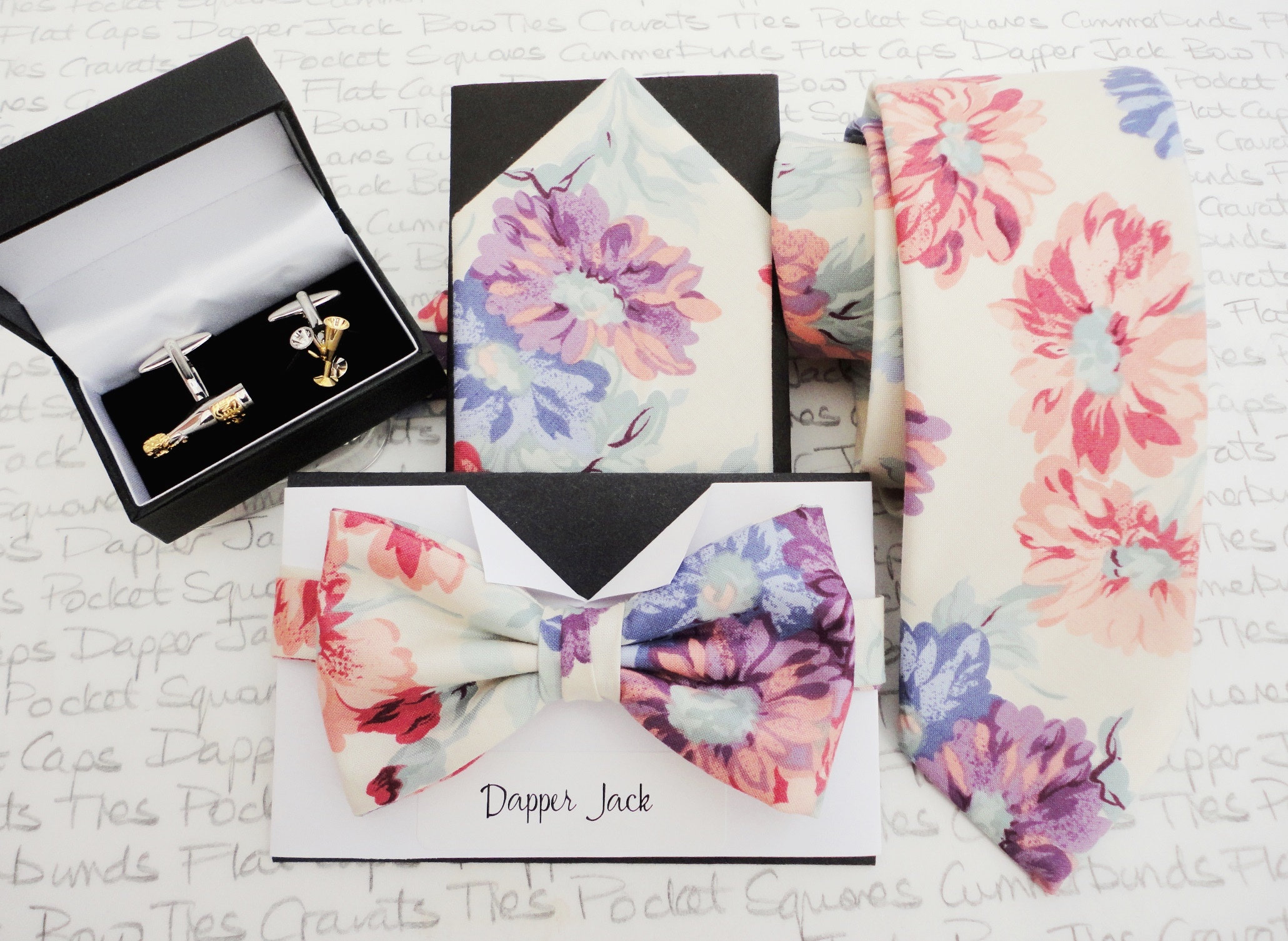 Set Papillon E Fazzoletto Da Taschino Uomo - Con Gemelli Per Matrimoni - Foto 3