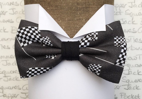Chequered Flag Pre Tied Bow Tie, Bow Ties For Men, Novelty Bow Ties