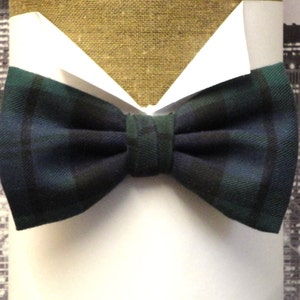Blackwatch Tartan Bow Tie, Burns Night Bow Tie, Check Bow Tie, Matching Pocket Square