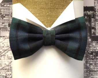 Blackwatch Tartan Bow Tie, Burns Night Bow Tie, Check Bow Tie, Matching Pocket Square