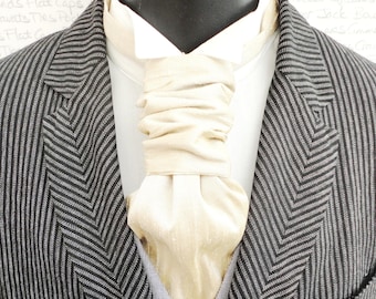 Scrunchie Wedding Cravat in a Champagne Silk Dupion