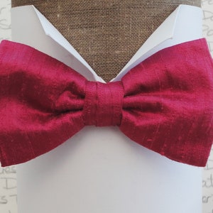 Pink Silk Bow Tie, Bow Ties For Men, Wedding Bow Tie, Proms Bow Tie
