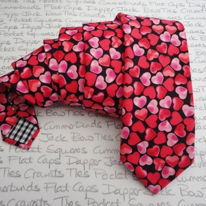 Hearts Print Tie, Valentines Tie, Neck Ties For Men image 1