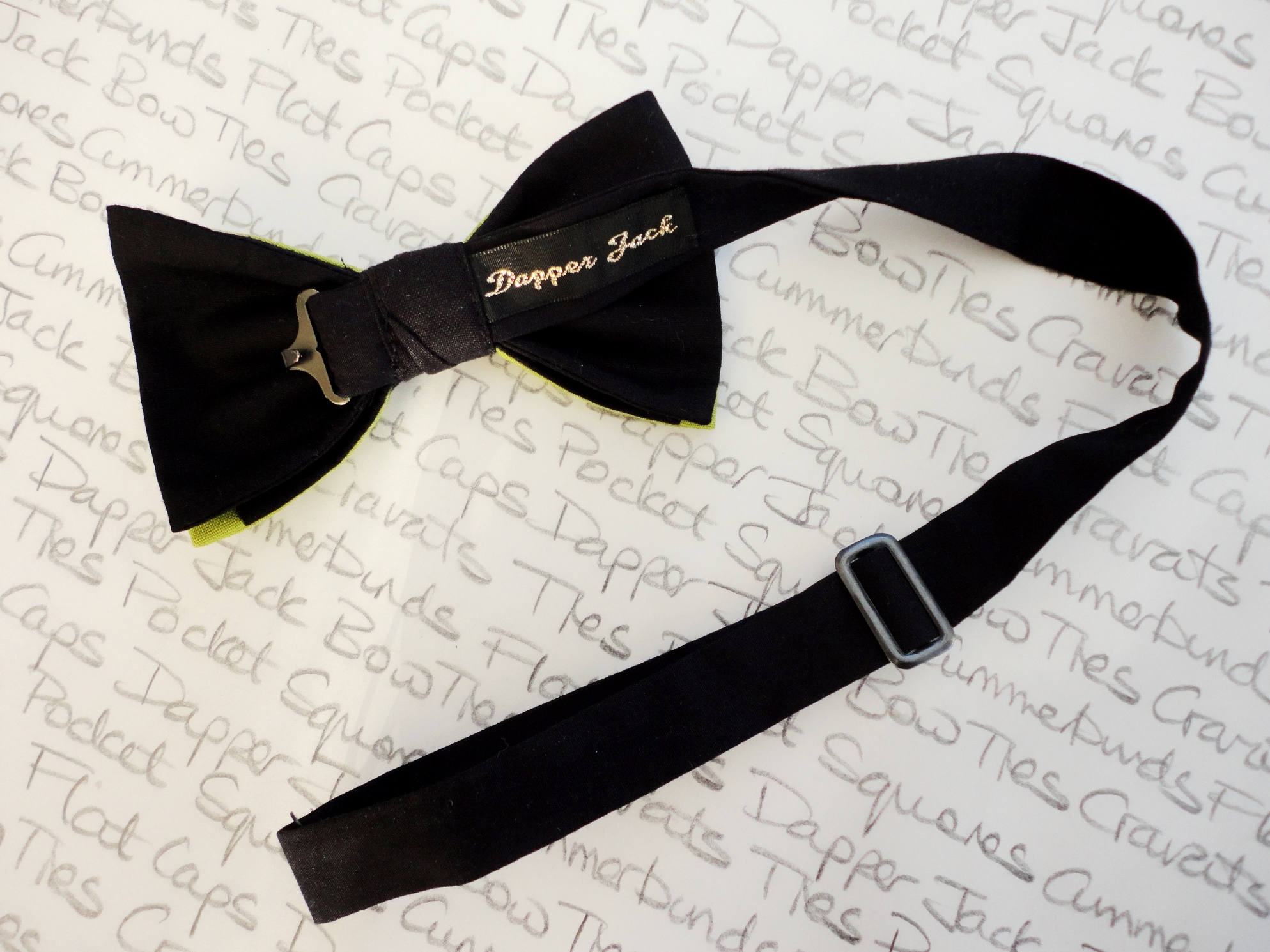 Carbon fibre bow tie, McLaren F1 colours bow tie, orange and black bow