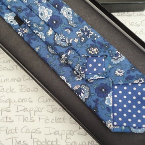 Necktie, Floral necktie, blue floral tie, wedding tie image 3