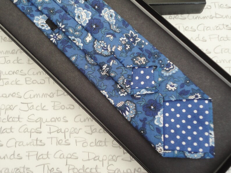 Necktie, Floral necktie, blue floral tie, wedding tie image 3