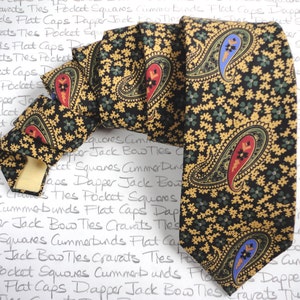 Necktie in a paisley Liberty Art cotton print, ties for men, paisley tie, men's ties