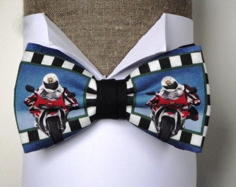 Motorbikes print bow tie, men's bow tie, pre tied bow tie
