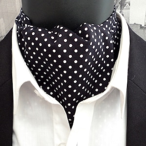 Navy And White Spot And Burgundy And Ivory Spot Reversible Cravat