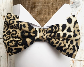 Leopard Print Bow Tie, Bow Ties For Men, Animal Print Bow Tie