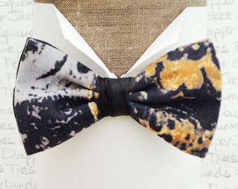 A one off velour bow tie trimmed in black silk dupion, bow ties for men