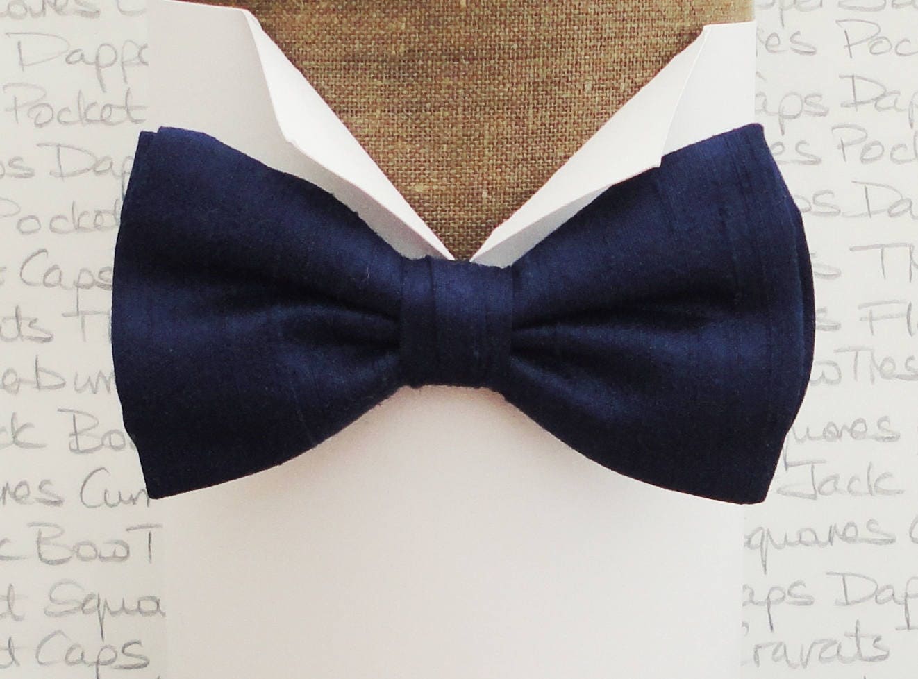Navy Blue Silk Bow Tie, Bow Ties For Men, Bow Ties UK, Designer Bow Ties, Pocket Square To Match
