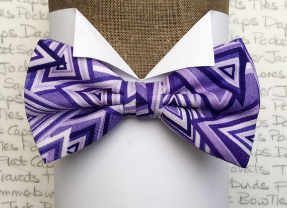 Geometric Print Bow Tie, Very Peri Coloured Bow Tie, Trending Bow Tie In Latest Spring Colours
